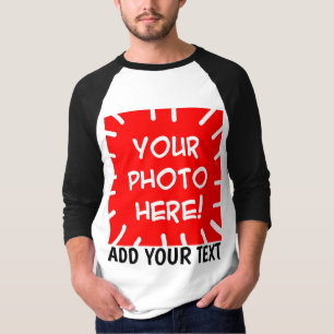 Op maat gemaakte foto en tekst shirt met lange mou