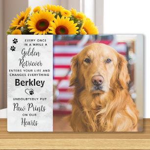 Op maat gemaakte foto Gouden Retriever-herdenking Fotoplaat