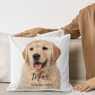 Op maat gemaakte foto Goudkleurige retriever geper Kussen