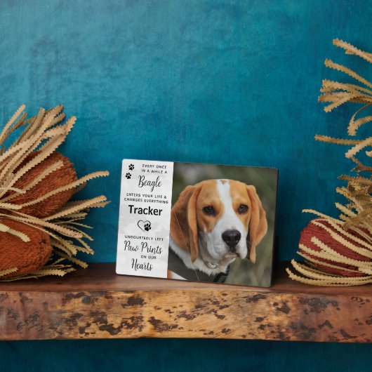 Op maat gemaakte foto-herdenking Beagle Fotoplaat (Zijkant)