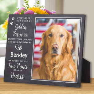 Op maat gemaakte foto huisdier hond gouden retriev fotoplaat