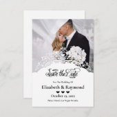 Op maat gemaakte foto-huwelijksaankondiging save the date (Voorkant / Achterkant)