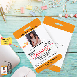 Op maat gemaakte foto-ID-badge voor kinderen met n Badge