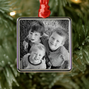 Op maat gemaakte foto kerstcadeau metalen ornament
