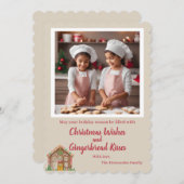 Op maat gemaakte foto kerstkaart van peperkoek (Voorkant / Achterkant)