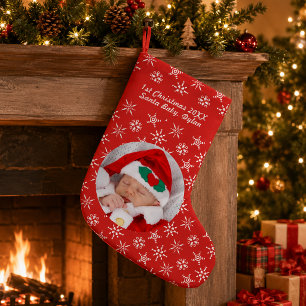 Op maat gemaakte foto Kerstman Baby Sneeuwvlok & R Kleine Kerstsok