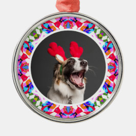 Op maat gemaakte foto Kerstmis Hond Moeder Mama Va Metalen Ornament