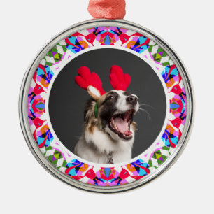 Op maat gemaakte foto Kerstmis Hond Moeder Mama Va Metalen Ornament