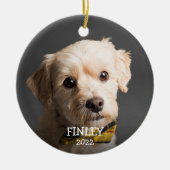 Op maat gemaakte foto met kerstmis keramisch ornament (Voorkant)