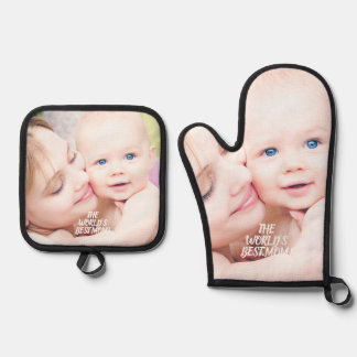 Op maat gemaakte foto Moeder Happy Mother's Day sc Ovenwant & Pannenlap Set