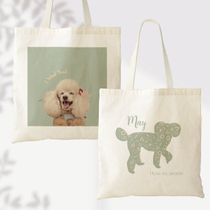 Op maat gemaakte foto poedel hond moeder salie gro tote bag