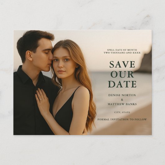 Op maat gemaakte foto "save the date" ansichtkaart aankondigingskaart (Voorkant)