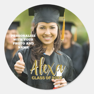 Op maat gemaakte foto sticker voor diploma-uitreik