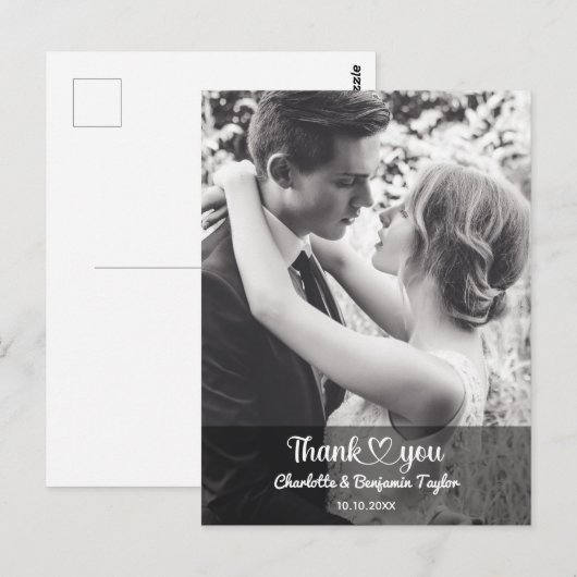 Op maat gemaakte foto stijlvolle romantische trouw briefkaart (Voorkant / Achterkant)