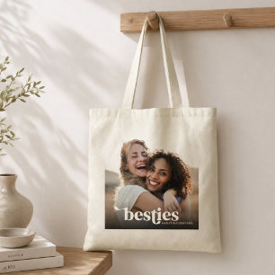 Op maat gemaakte foto van beste vriendinnen tote bag
