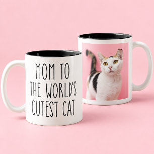 Op maat gemaakte foto van de allerliefste kat ter tweekleurige koffiemok