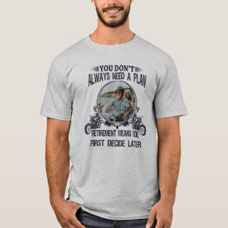 Op maat gemaakte foto van gepensioneerde motorrijd t-shirt