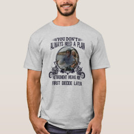 Op maat gemaakte foto van gepensioneerde motorrijd t-shirt