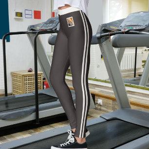 Op maat gemaakte foto van huisdier espresso bruin leggings