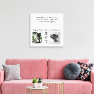 Op maat gemaakte foto van huisdier naar potloodsch canvas afdruk