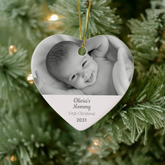 Op maat gemaakte foto van mammie 1 Kerstmis Keramisch Ornament (Boom)