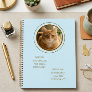 Op maat gemaakte foto van rode kat - gepersonalise notitieboek