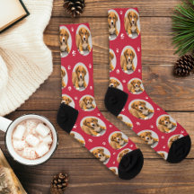 Op maat gemaakte foto van rode pootafdruk van hond