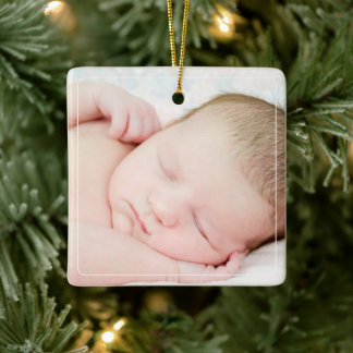 Op maat gemaakte foto voor baby's 1 Kerstmis | Keramisch Ornament