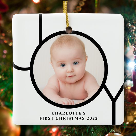 Op maat gemaakte foto voor baby's eerste kerstmis keramisch ornament