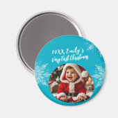 Op maat gemaakte foto voor baby's eerste kerstmis magneet (Voorkant / Achterkant)