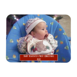 Op maat gemaakte foto voor baby's eerste kerstmis magneet