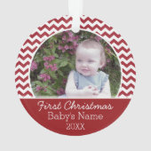 Op maat gemaakte foto voor baby's eerste kerstmis ornament (achterkant)