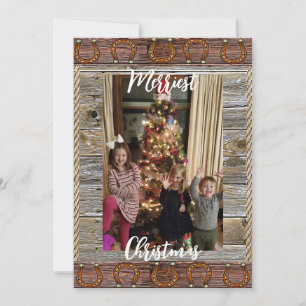 Op maat gemaakte foto voor land en Western Kerstmi Feestdagenkaart