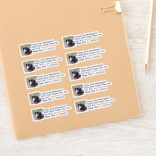 Op maat gemaakte foto-vormige retouradreslabels sticker (Notitieboek)