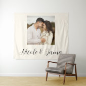 Op maat gemaakte fotobackdrop voor verloving wandkleed (In Situ (horizontaal))