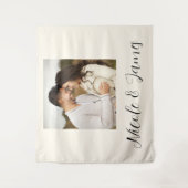 Op maat gemaakte fotobackdrop voor verloving wandkleed (Voorkant)