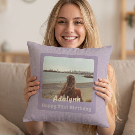 Op maat gemaakte fotocadeaus voor 21-jarige vrouw kussen