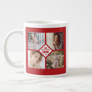 Op maat gemaakte fotocollage aandenken voor koning grote koffiekop