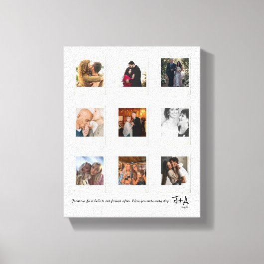 Op maat gemaakte fotocollage kader voor jubileumvi canvas afdruk (Voorkant)