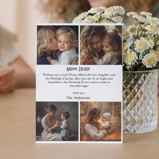 Op maat gemaakte fotocollage Paaskaarten met 4 fot Kaart