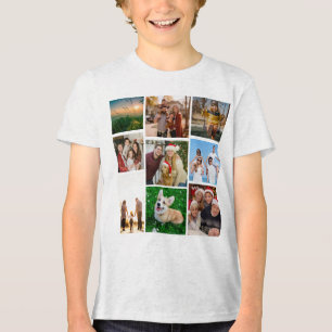 Op maat gemaakte fotocollage-shirt, op maat gemaak Tri-Blend shirt