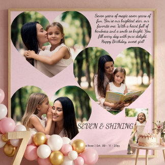 Op maat gemaakte fotocollage voor 7e verjaardag poster