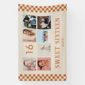 Op maat gemaakte fotocollagebanner voor 16e verjaa spandoek (Verticaal)