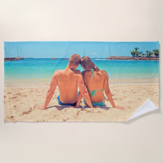 Op Maat Gemaakte Fotostrandhanddoek Strandlaken (Voorkant)