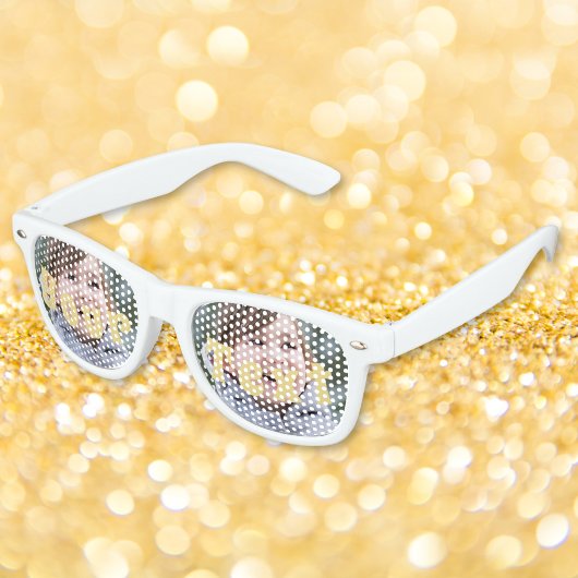 Op maat gemaakte fototekst feest zonnebril met sch