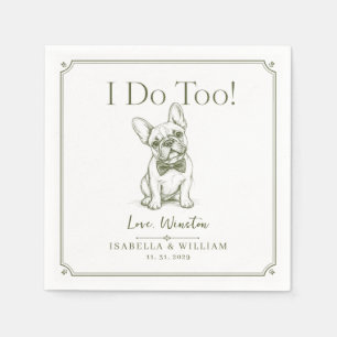 Op maat gemaakte Franse Bulldog-huwelijk Franse hu Servet
