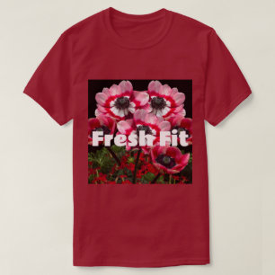 Op maat gemaakte Fresh Fit tekst donkerrode kleur T-shirt