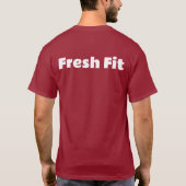 Op maat gemaakte Fresh Fit tekst donkerrode kleur  T-shirt (Achterkant)