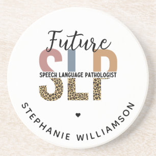 Op maat gemaakte Future SLP spraakpatholoog luipaa Zandsteen Onderzetter