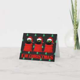 Op Maat Gemaakte Gat Kerstdierlijk Zwarte Katten A Feestdagen Kaart
